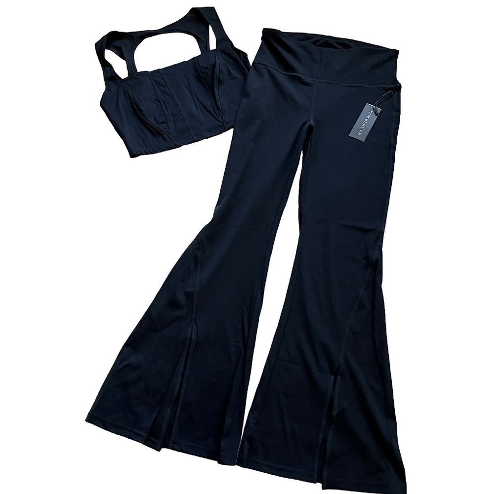 Elegant Black Flared Pants & Top Set​